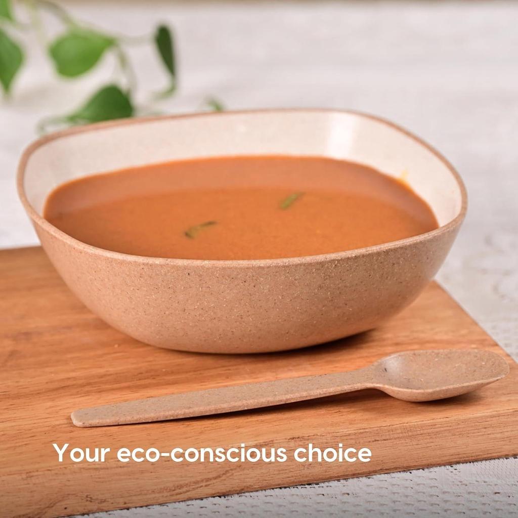 Set aus 6 umweltfreundlichen Mehrzweckschüsseln für die Küche | 600 ml | Hergestellt aus Bambusfasern und Reishülsen | Mikrowellengeeignet Bo