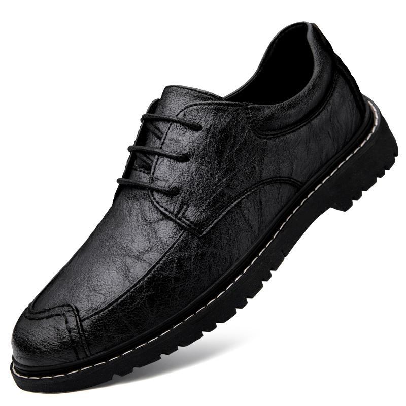 

Модные мужские туфли из кожи с круглым носком Модные туфли в стиле минимализма для джентльмена Свадебные повседневные офисные туфли для отдыха на природе деловые мужские туфли 44 чёрный