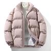 Unisex Stand Collar Thick Cotton Puffer Jacket - Winter Warm