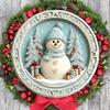 Christmas Wooden Sign with Adorable Snowman Pattern - Warm Winter Round Sign for Front Door, Wall Hanging Decor - Ideal Christmas Gift