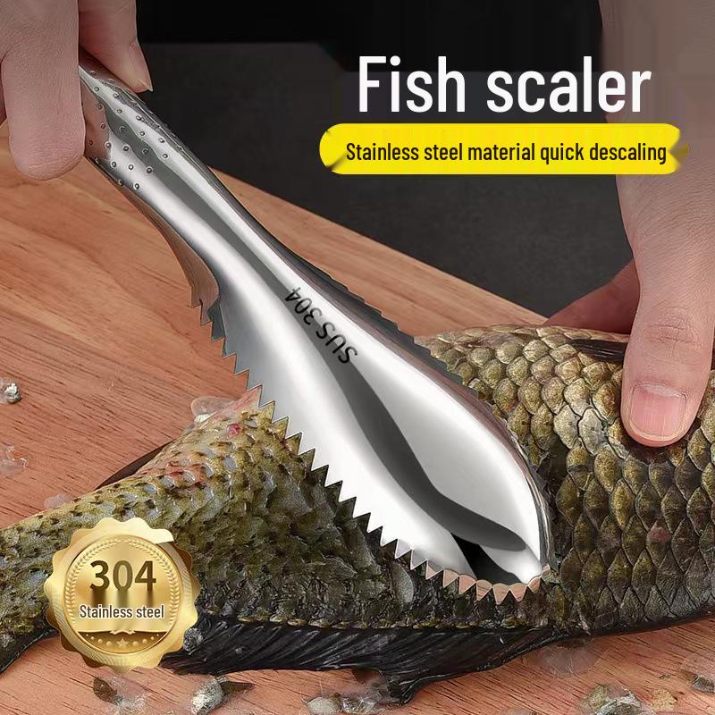304 Stainless Steel Fish Scale Scraper - Manual Kitchen Gadget for Easy Fish Scaling