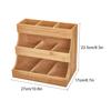 Wood Made Tea Bag Box Exquisite Craft Fluent Line Large Capacity Vertical Space Utilization Office