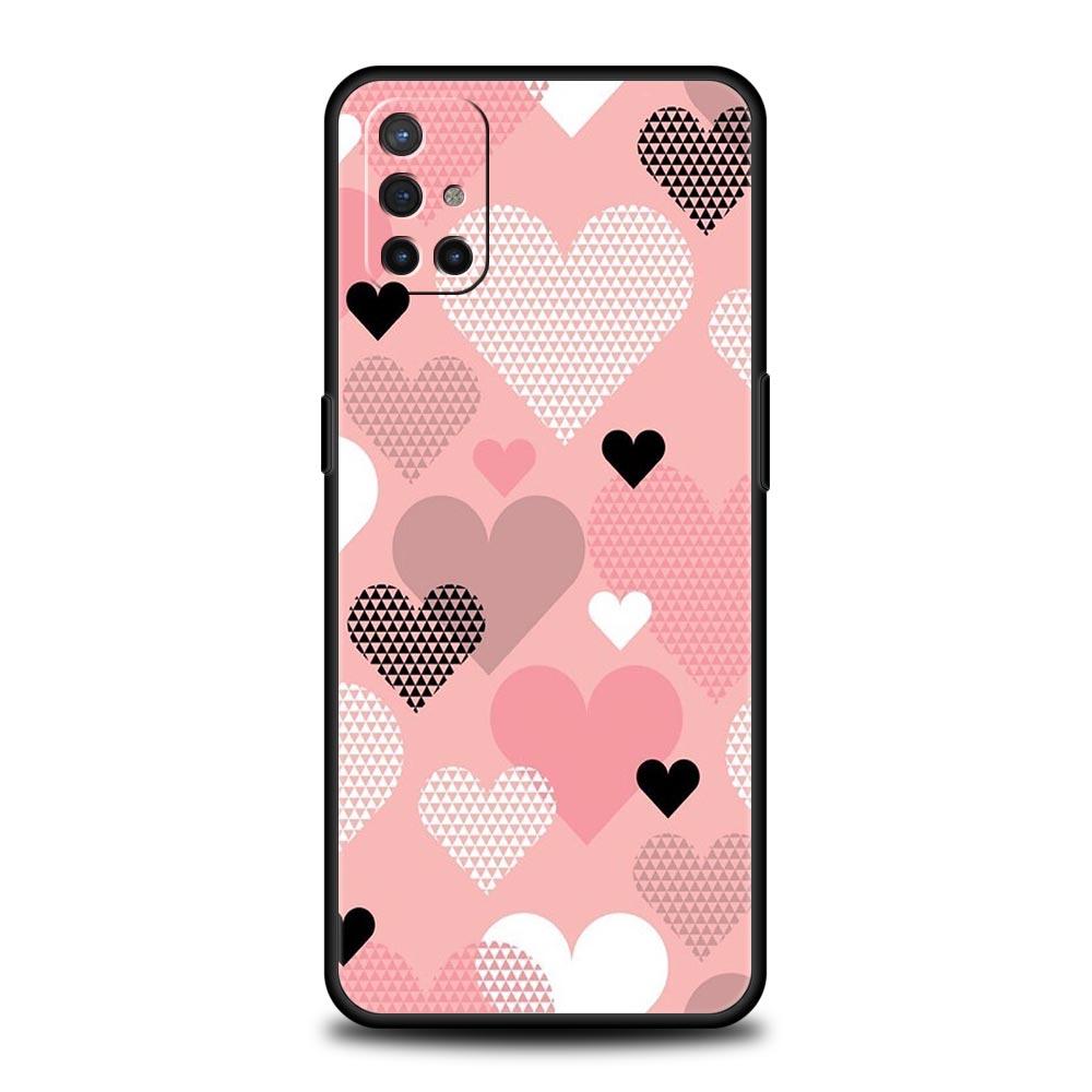 Gold Pink Rose Glitter Hearts Phone Case For OnePlus 10 9 Pro 9T 10R 9R 9RT 8T 8 7 6T 7T Nord 2T CE 2 5G N200 N10 N100 Cover