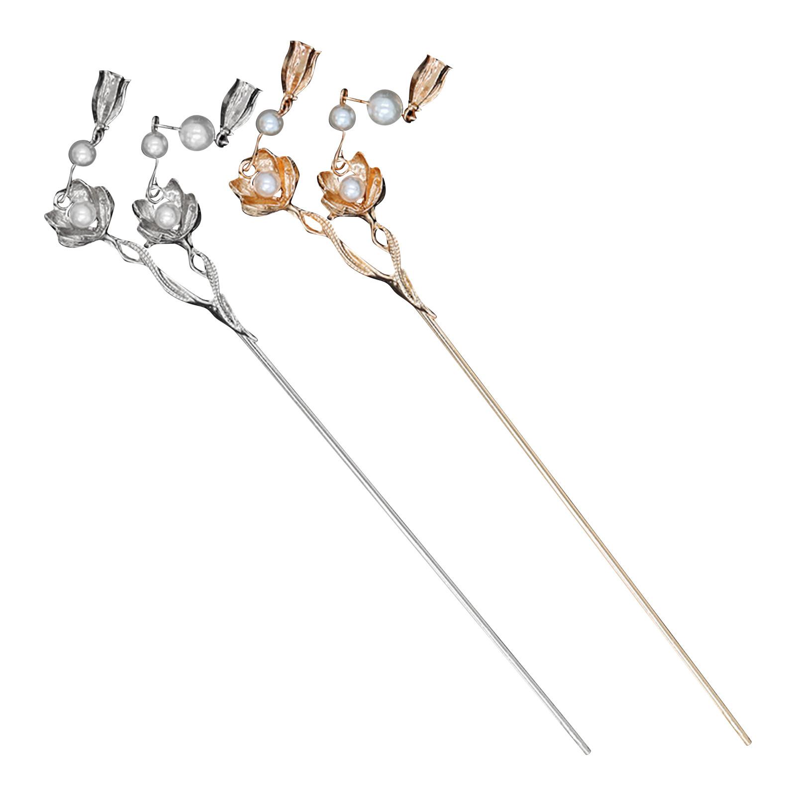 

Антикварные аксессуары для волос Hanfu Qipao, заколка для волос с кисточкой, заколка для волос на каждый день, свежая, универсальная заколка для волос с двухсторонней заколкой в виде цветка One Size золотой