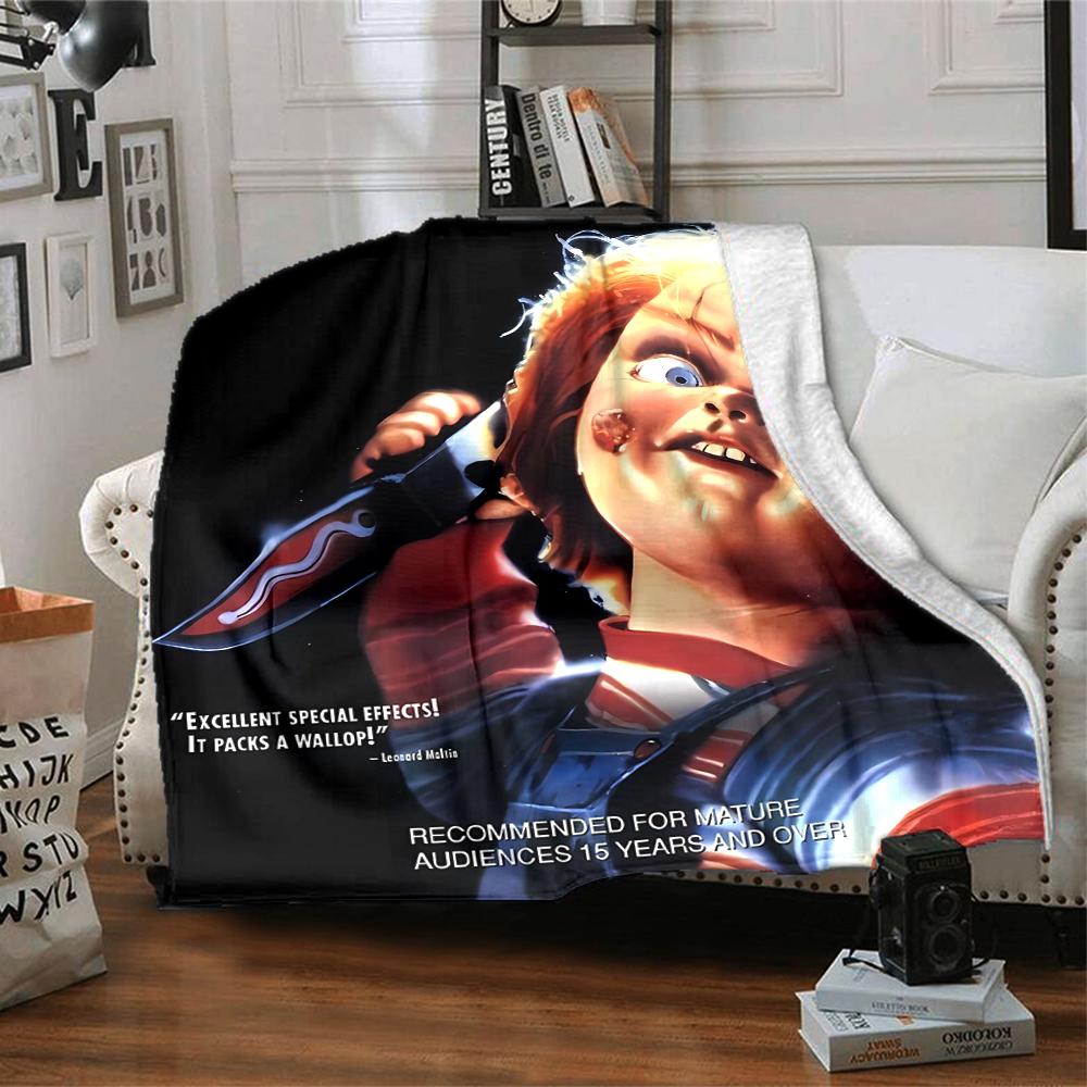 1pc Chucky3 Blanket, Gift, for Men and Women, Soft Blanket, Good for Sofa Bed Couch Travel, Lightweight Flannel Blanket