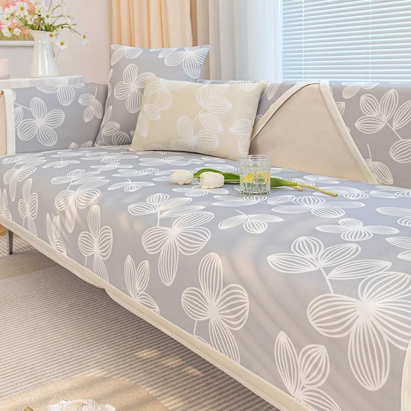 Sofa Cushion Summer Non-Slip Small Fresh Ice Silk Mat Simple Modern Cream Wind Summer Cool Cushion Sofa Cover Towel