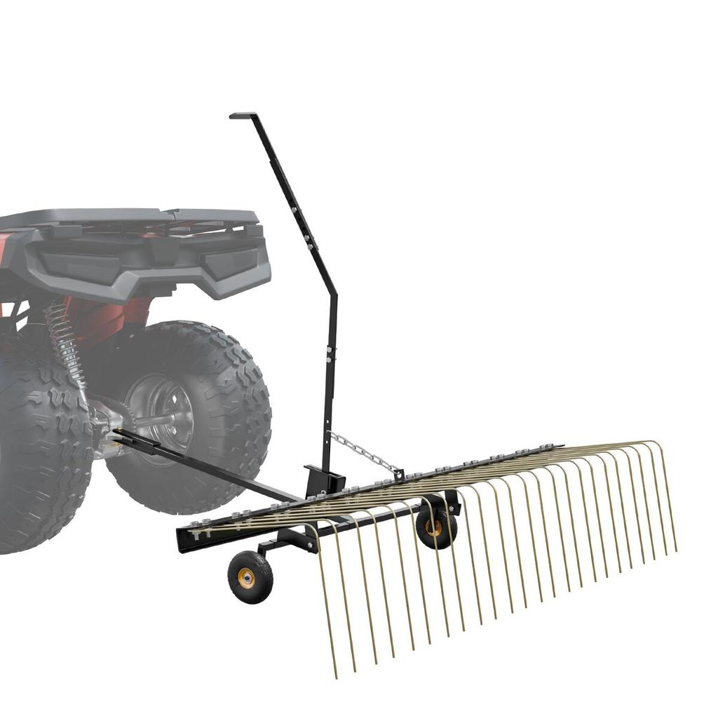 Tow Behind Dethatcher 60" Lawn Dethatcher Rake for ATV or Mower 24 Tines