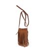 Niche retro fringed mobile phone bag women's 2025 new suede fashion going out messenger bag casual shoulder bag