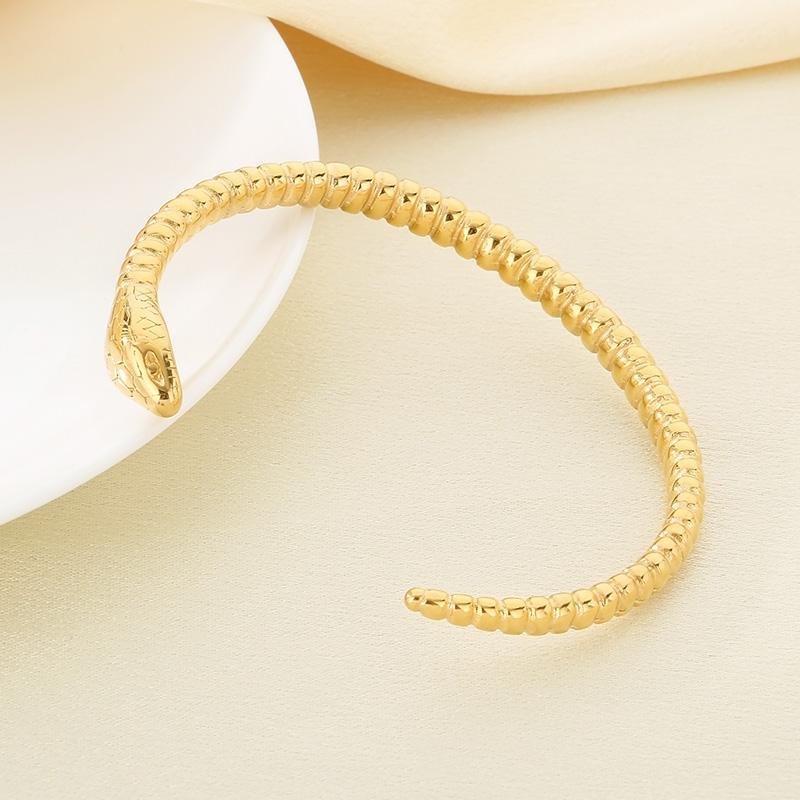 

Женский браслет-манжета в виде змеи - Нержавеющая сталь 316L - KB180718-KJX 62mm