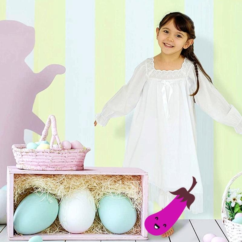Girls Princess Sleep Dress Soft Cotton Mother Daughter Nighgown Ensuring Comfort Wear for Home or Pajama Parties