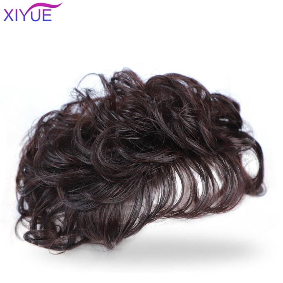 3D Bangs Replacement Piece Hair Covering White Hair Natural Black Color Curly Hair Wig Fashion Short Resistant Synthetic Wigs