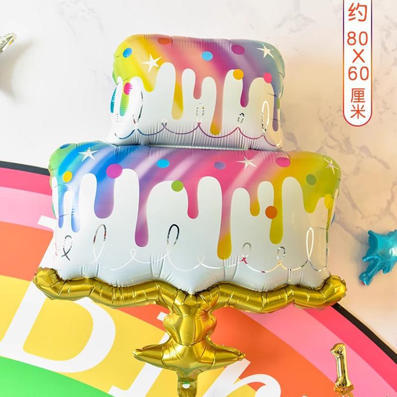 Cake Aluminum Film Balloon Wedding Ceremony Ornaments Birthday Party Scene Gift Box Aluminum Foil Photo Props
