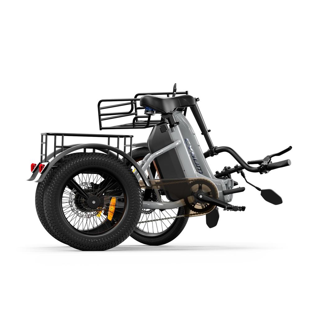 Cysum AG1 Pro 48V20AH Akku Elektrofahrrad Vorne 20*2.1+Hinten 16*3.0" Reifen Elektrofahrrad Erwachsener Elektroroller 750W Motor Elektrisches Lastendreirad