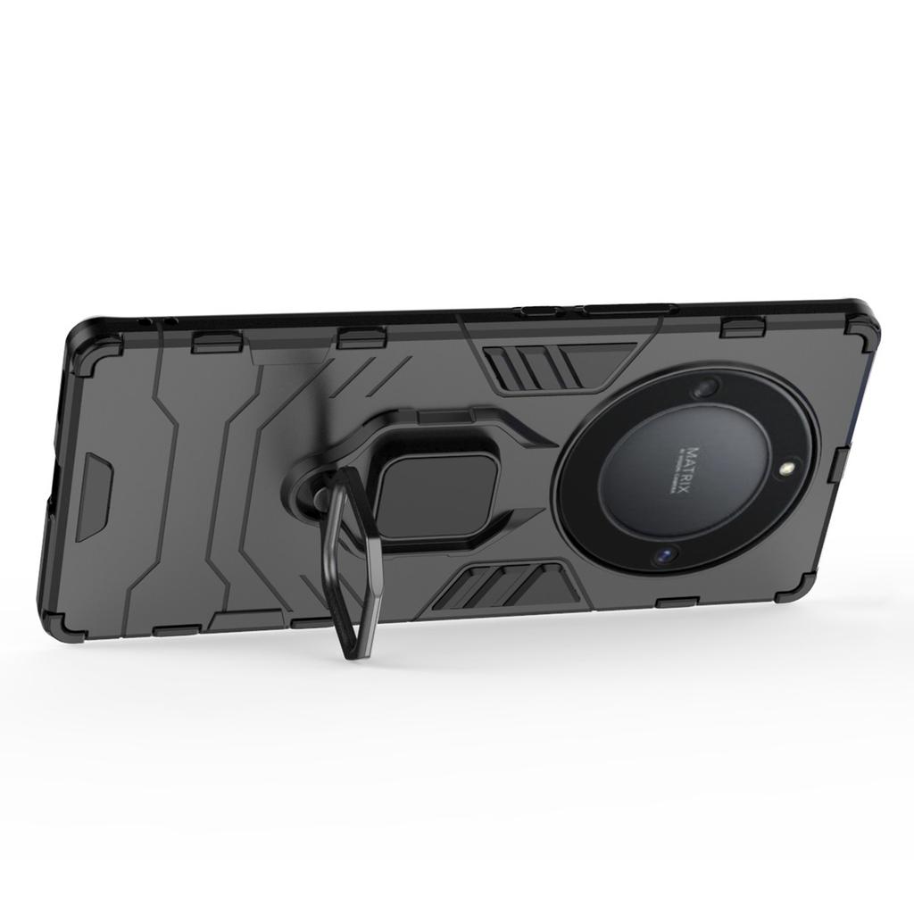 For Honor X40 5G/X9a 5G/Magic5 Lite 5G Ring Holder Kickstand Back Cover TPU+PC Anti-drop Phone Case