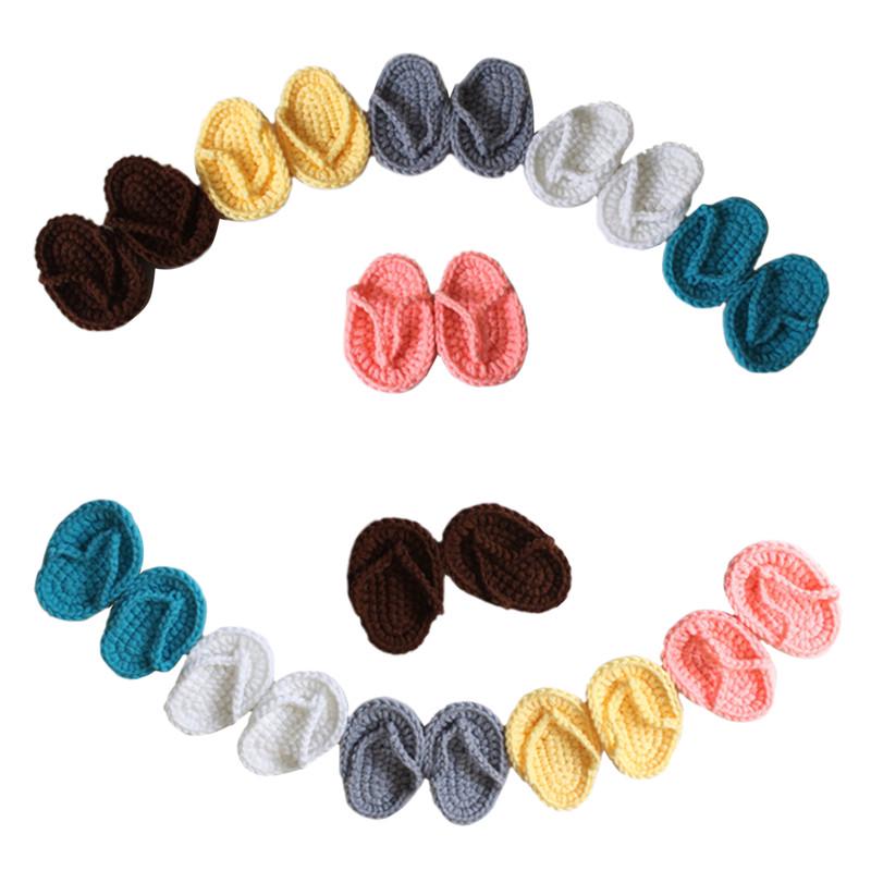 Newborn Photography Props Handmade Crochet Baby Slippers Baby Photo Props Shoes Accessories