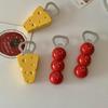 1Pcs Cute Beer Opener Kawaii Candied Haws Cheese Refrigerator Magnets Home Decor Kitchen Gadgets Cute Bottle Opener Key Chain