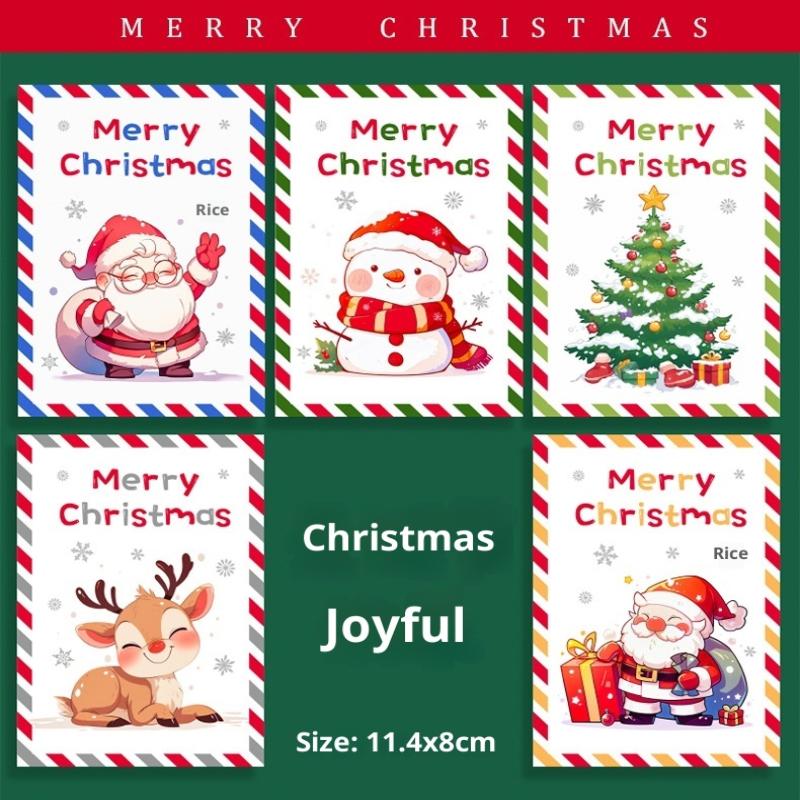 10Pcs Christmas Cards, Handwritten Thanks, Blessings, Messages, Gifts, Decorations, Small Cards, Parties, Birthdays, Holidays