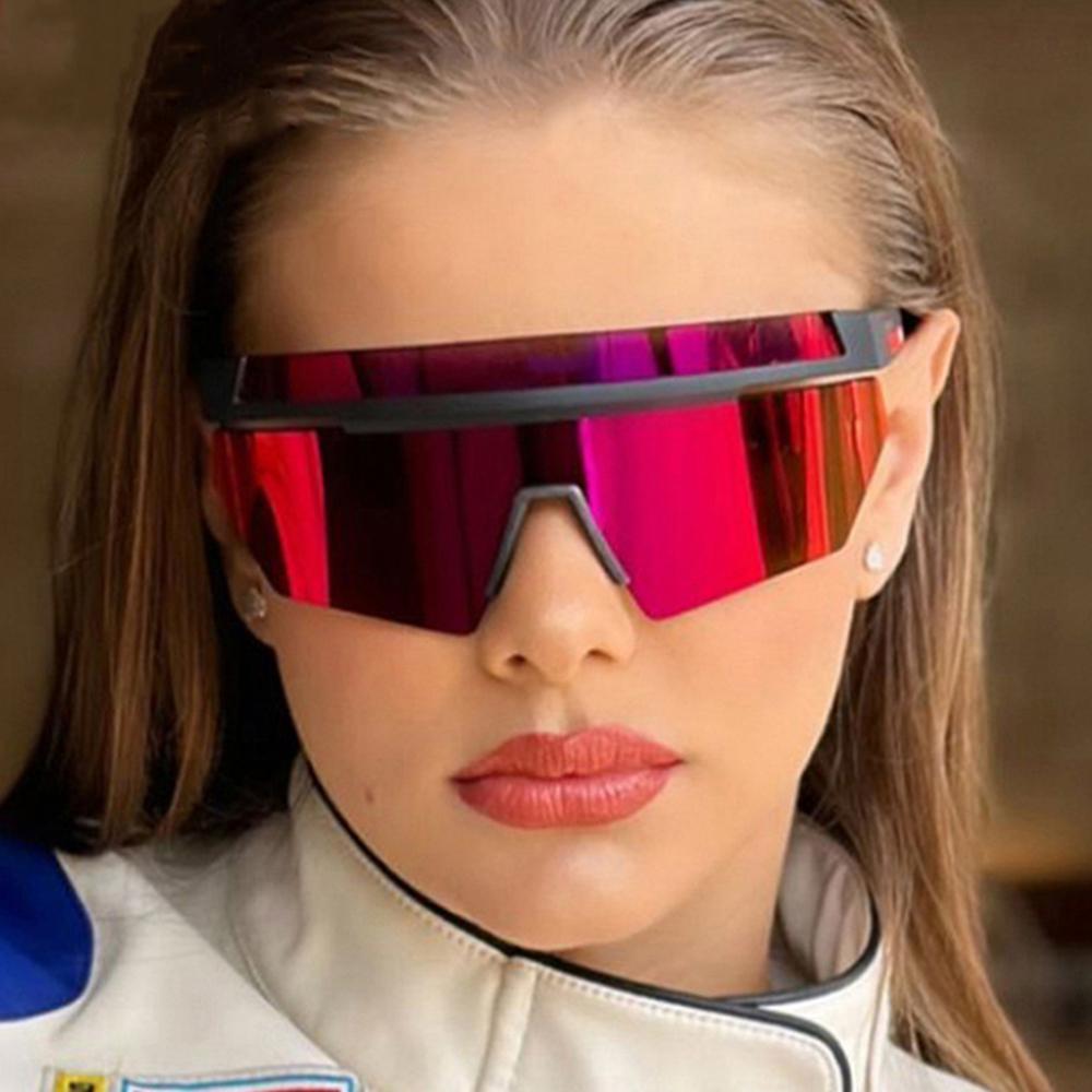 Oversized Wrap Around Sunglasses Goggle Women Men One Piece Shades Riding Cycling Sun Glasses Brand Designer Eyewear UV400 Oculo