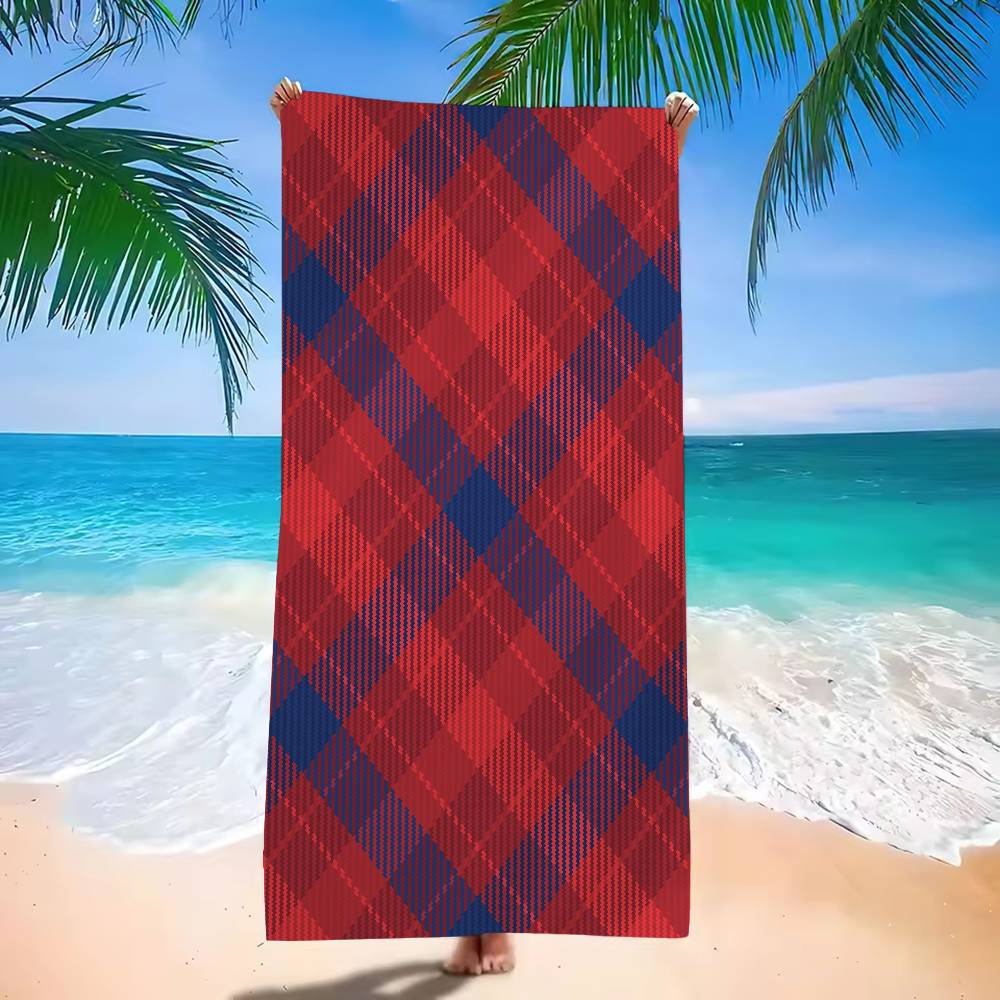 Schottisches Tartan-Muster Strandtuch für Kinder Badetuch Handtuch für den Pool Urlaubsgeschenk Picknicktuch Partygeschenk