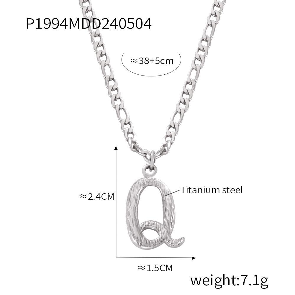 Simple Light Luxury Titanium Steel 26 Letter Necklace Niche Non-Fading Necklace Gold Tree Pattern Jewelry