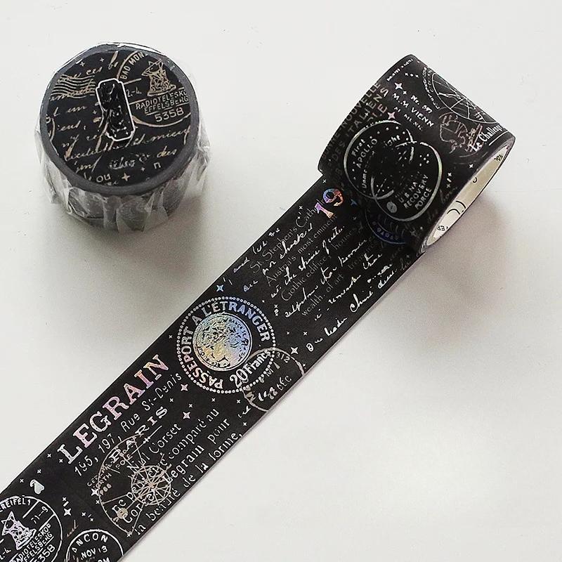Fantasy Astrolabe Stars Moon Planet Laser Hot Silver Decorative Masking Washi Tape Adhesive Tape DIY Scrapbooking Sticker Label