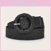 Minimally Designed Circular Buckle Decoration Women Casual Woven Belt Waist