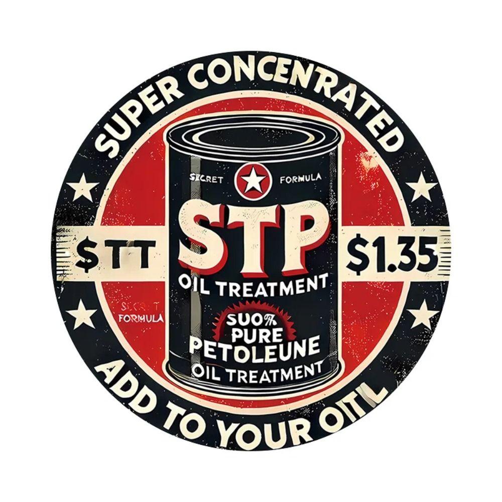 "King of the Road" Motorcycle Retro Round Metal Garage Sign 20x20cm