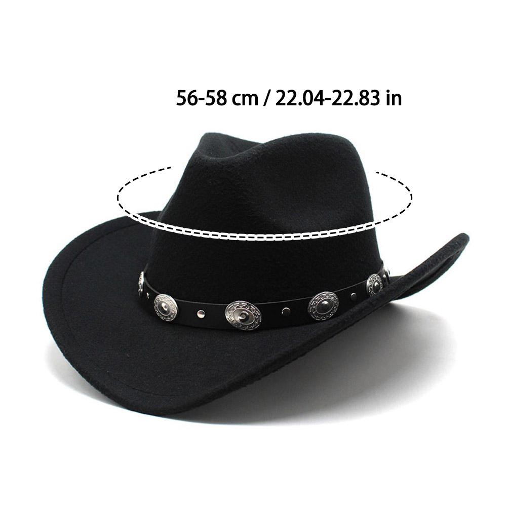 Vintage Western Cowboy Hat Comfortable Roll Up Brim Belt Buckle Cowgirl Cowgirl Church Sombrero Hombre Caps