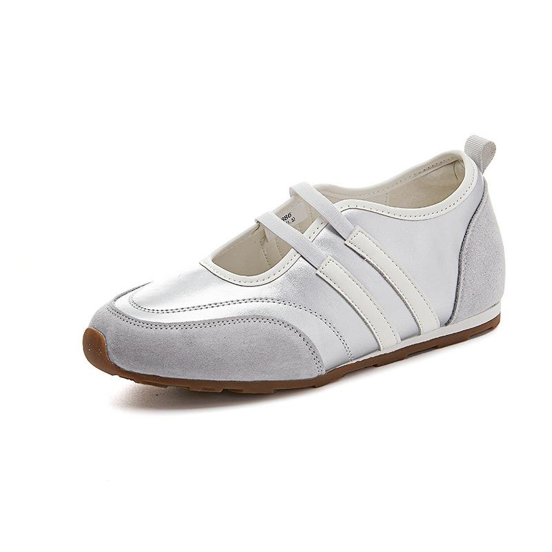 Inner height increase 2.5cm leather Mary Jane shoes women's summer new flat bottom shallow mouth versatile women's shoes