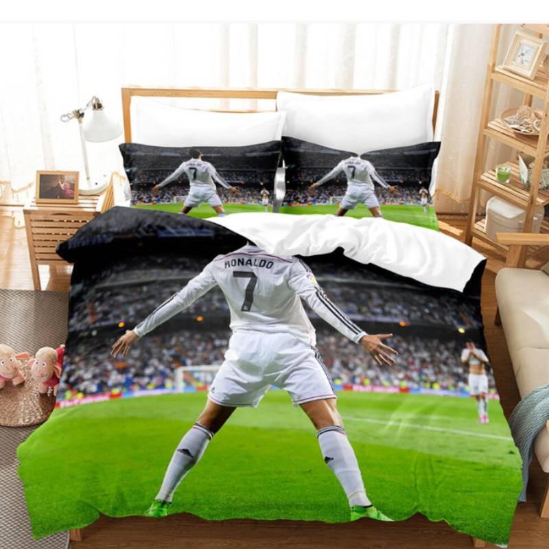 Printing Football Digital Bed Set Single Double King Duvet Pillowcase Cover