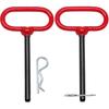 2Pcs Lawn Mower Trailer Hitch Pin 3/8 X 4 Inch Trailer Gate Pin, Heavy Duty Towing Hitch Pin With Rubber Coated, Garden Tractor Trailer Hitch Pin For