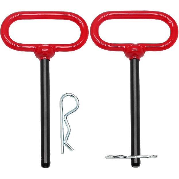 2Pcs Lawn Mower Trailer Hitch Pin 3/8 X 4 Inch Trailer Gate Pin, Heavy Duty Towing Hitch Pin With Rubber Coated, Garden Tractor Trailer Hitch Pin For