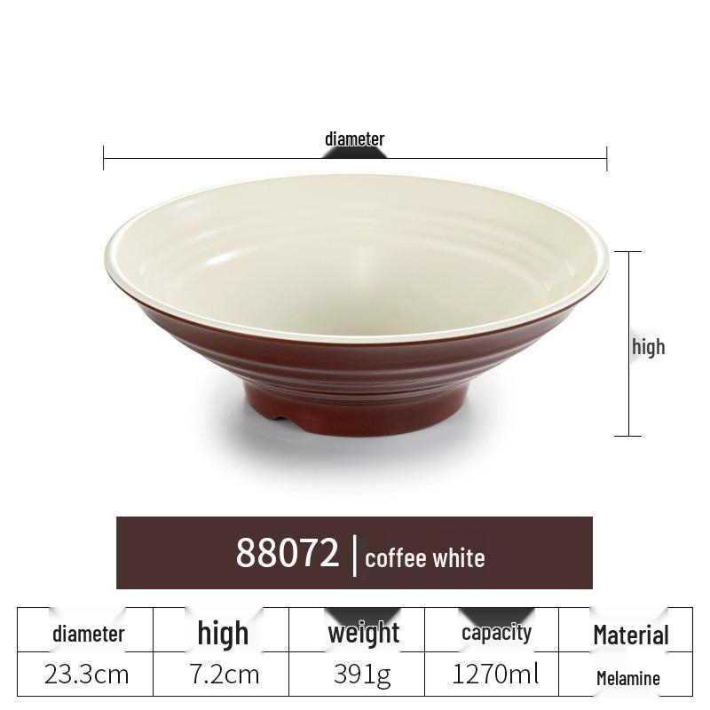 Net Celebrity Melamine Ramen Bowl: Two-Tone Creative Design, Large, Ideal for Mala Tang and Rice Noodles