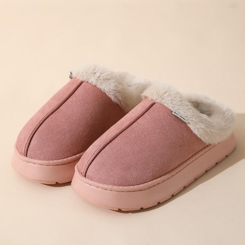 New Home Baotou Cotton Slippers Women's Autumn and Winter Suede Indoor Winter Thick Bottom Home Slippers Men