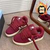 Hong Kong style retro platform bread shoes ins niche casual board shoes autumn new sports cotton shoes