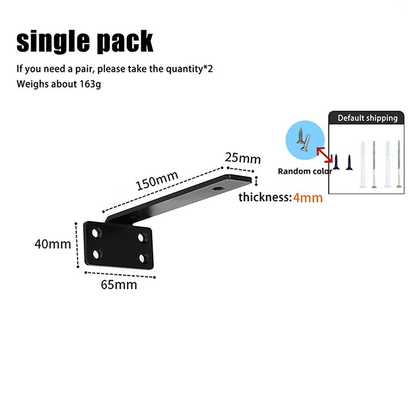 

1 Комплект Надміцних Кронштейнів для Полиць з Чавуну Кронштейни для Підвісних Полиць Товщиною 4 мм Невидимі L-Кронштейни для Підтримки Полиць 6in Black