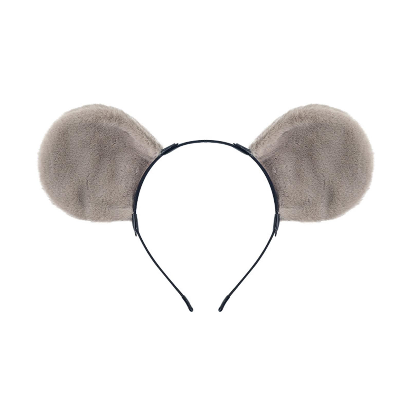 Kids Mouse Costume Accessories Set Mouse Ears Headband Tail Tutus Animal Fancy Costume Kit for Halloween Cosplay Party 1 серый