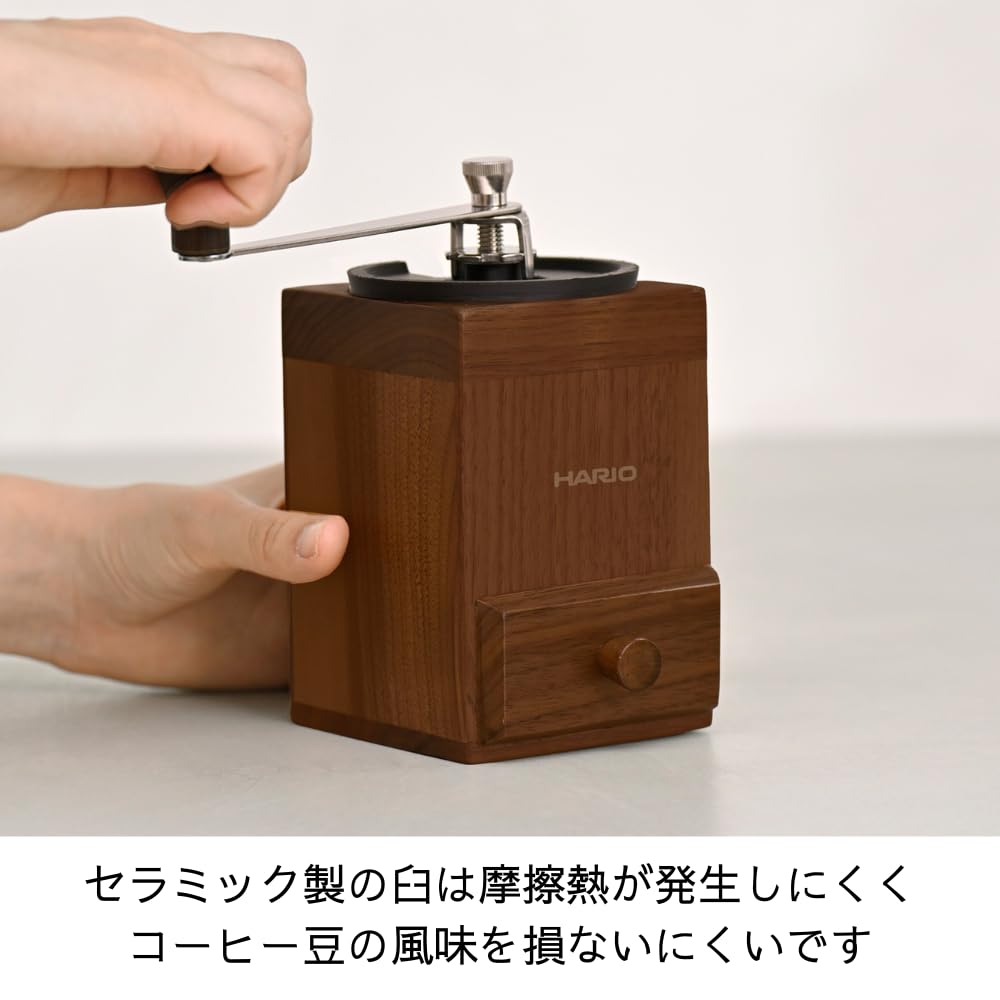 Hario Hand Grinding Coffee Mill Cube Ceramic Mill Hand Drip Wood CMCB-4