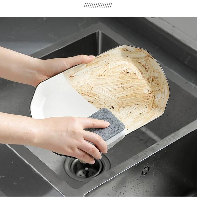 20pcs Double-sided Cleaning Sponges Pan Pot Cleaning and Maintenance Washing Sponges Household Scouring Pad Kit Tools Brush