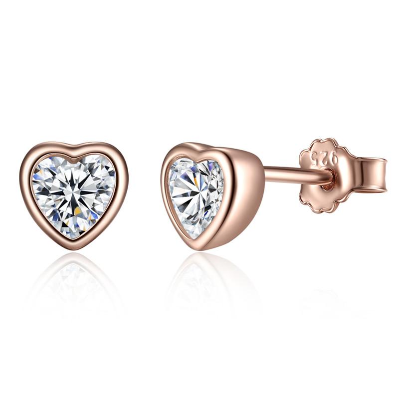 WOSTU Silver Earrings Real 925 Sterling Silver Asymmetrical Heart Hoop Earrings for Women Fashion Silver Earring Jewelry Gift