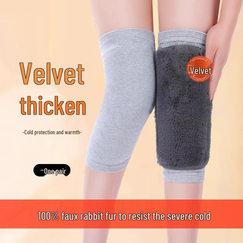 Cashmere Fleece-Lined Knee Pads for Elderly – Warm Joint Protection for Men & Women In Autumn/Winter