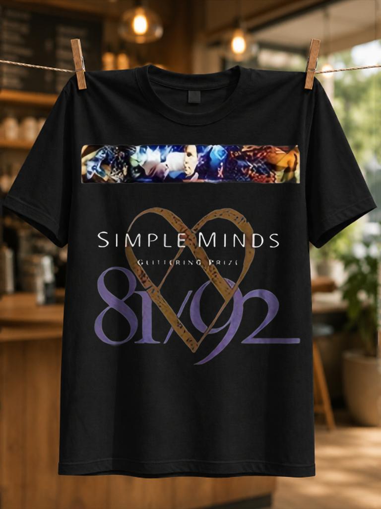 Simple Minds Glittering Prize 8192 Film Strip Banner With Purple Numbers And Golden Heart Symbol Unisex All Tshirt