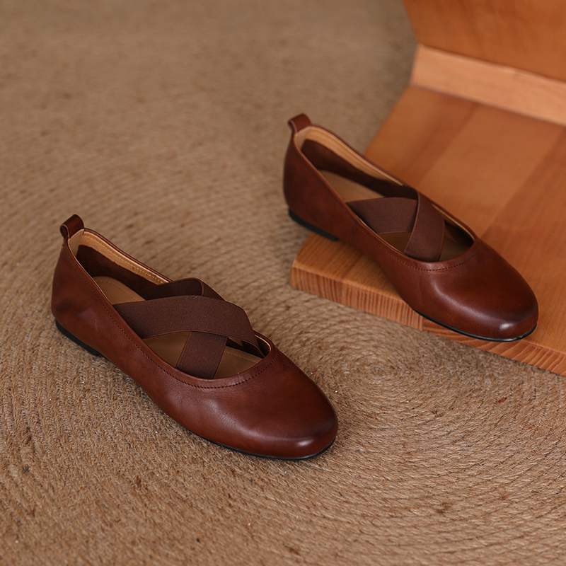 

Krazing Pot Модные весенне-осенние туфли из коровьей кожи на плоской подошве с круглым носком для женщин, балетные туфли на плоской подошве 37