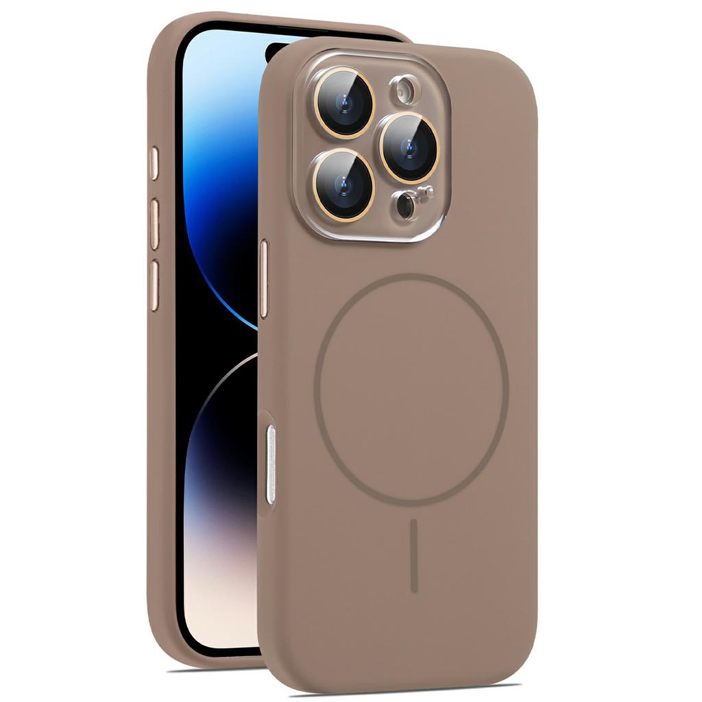 Für iPhone 16 Pro Max Hülle Kompatibel mit MagSafe Silikon Handyhülle mit Kameraobjektiv Vollständiger Schutz