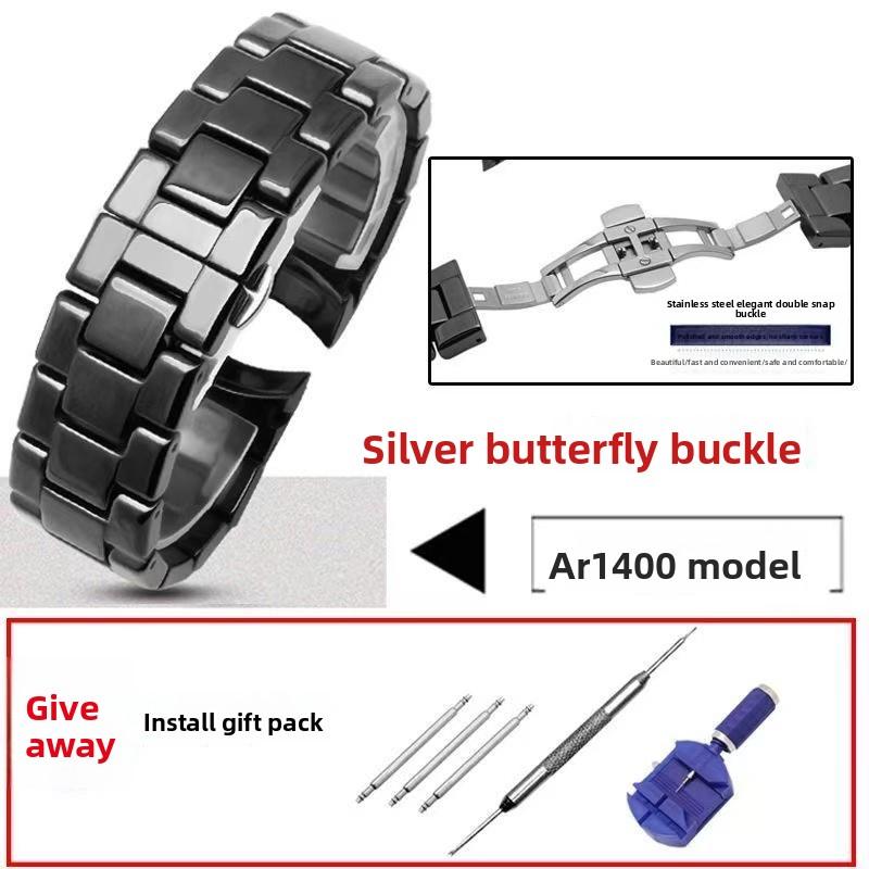 

Превосходный оригинальный керамический ремешок для часов с изогнутыми концами 22 мм, блестящий гладкий черный браслет, подходит для часов Armani AR1400 AR1410, в наличии 22mm