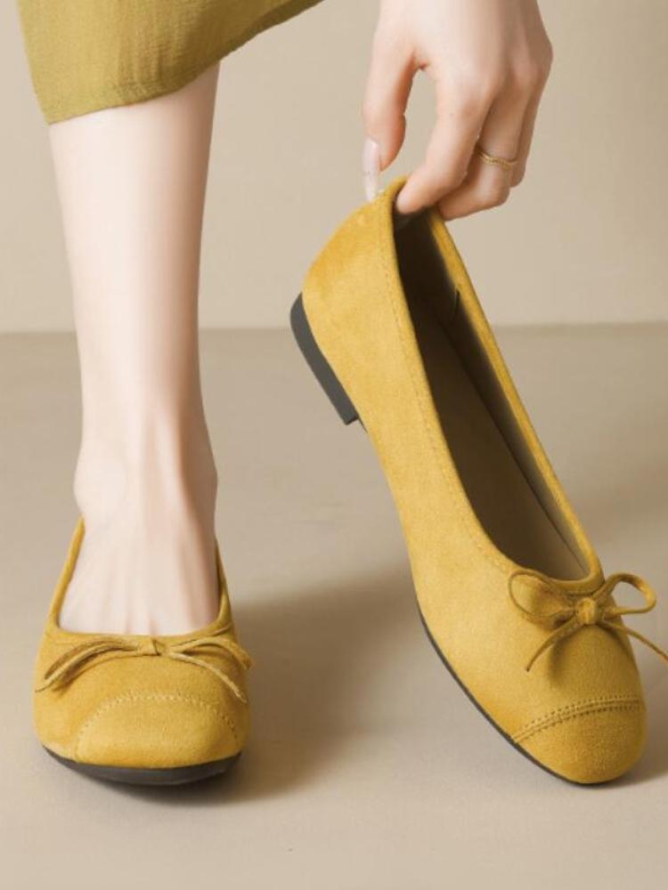 Women's Shoes 2025 New Fashion Comfortable Soft Sole Casual Shoes Women's Bow-knot Ballet Flats Shallow Mouth Round Toe Loafers