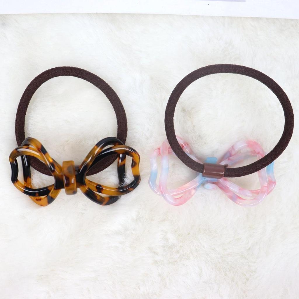 Nan Rui High Elasticity Bow Hair Tie, Korean Style Acetate Pearlescent Floral Ring