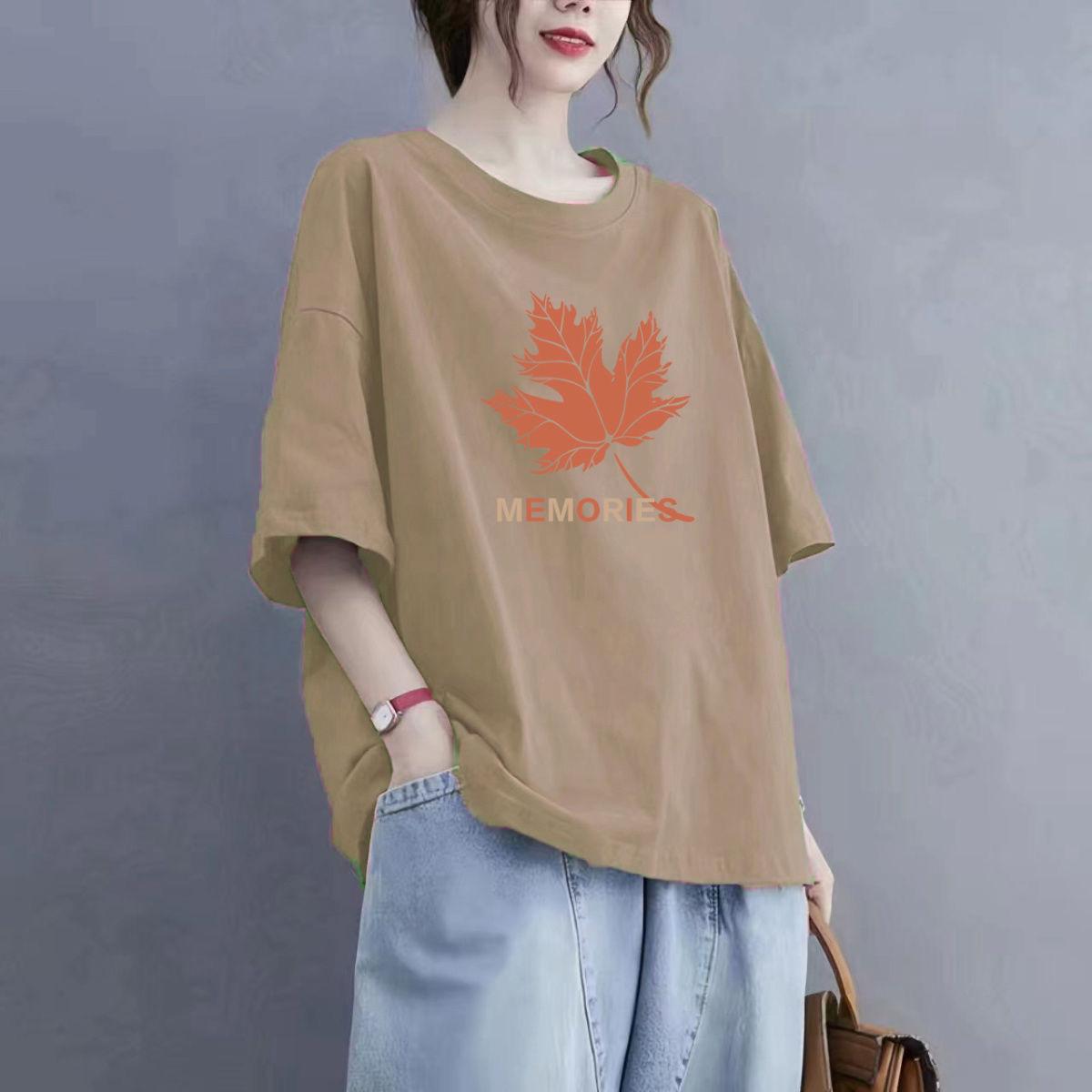 

Футболка из хлопка с короткими рукавами, женская летняя, большого размера, свободная, модная, повседневная, с короткими рукавами 3XL