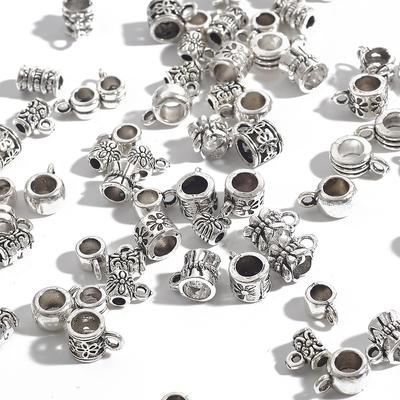 20 Stück Vintage Silber Ringe Perlen passen Charms DIY Europäische Armbänder zur Schmuckherstellung