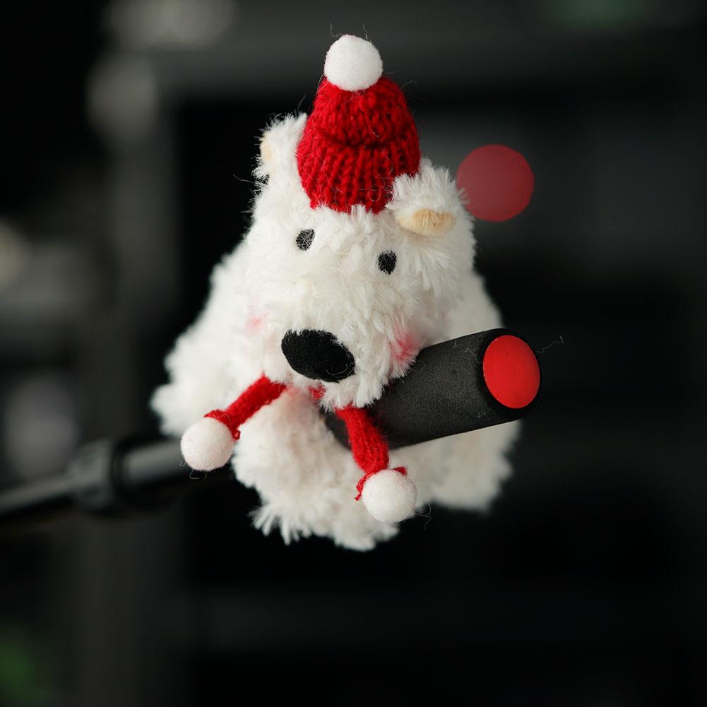 Plysjvalp Clutchdekorasjon Bilvisker Blinklysbryterdekorasjon Søt Sløyfe Hund Bilviskerdukke Interiørtilbehør